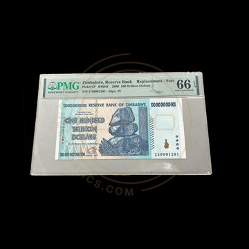 Zimbabwe-100 Trillion Dollar PMG 66 Serie ZA